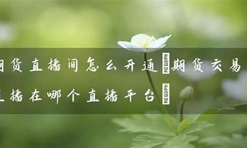 期货交易直播间(期货直播室国际期货直播间)(期货直播平台有哪些)_https://www.lclxwz.com_中金所_第1张